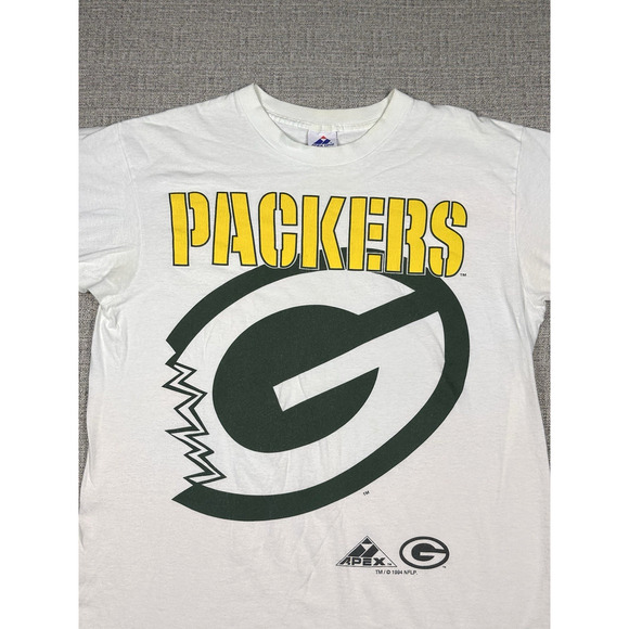 Vintage Green Bay Packers Apex One Large Logo Print Spellout T Shirt Large USA - Picture 2 of 10